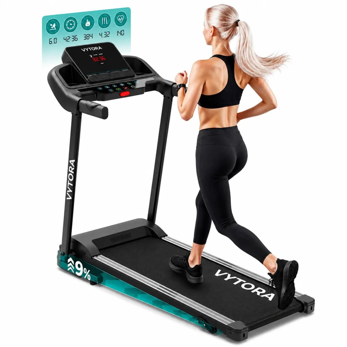 Vytora B140 Tapis de Course Pliable 1-12 km/h 12 Programmes