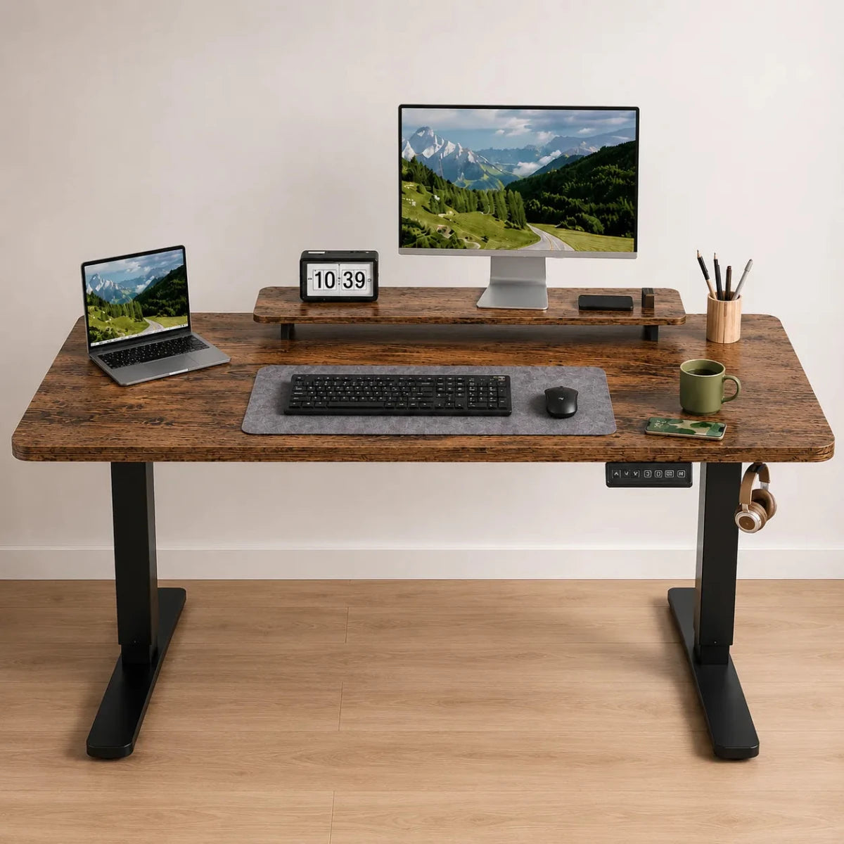 Devo Bureau Électrique Assis-Debout 160x70cm Réglable 73-118cm