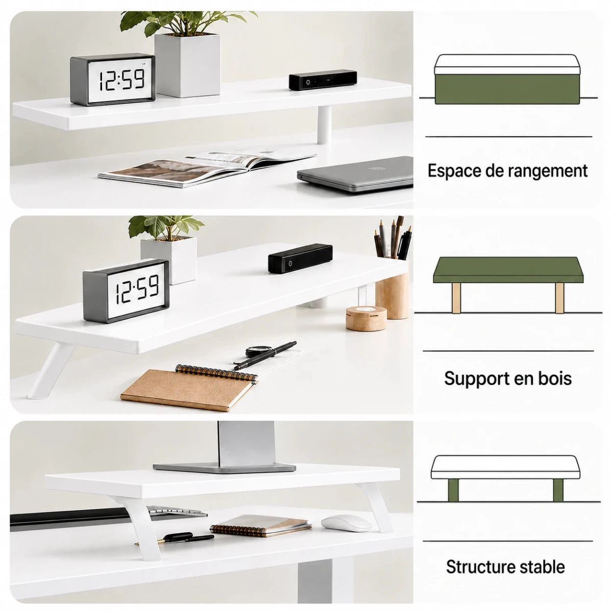 Devo — Bureau électrique assis-debout 160×70 cm avec support moniteur ergonomique