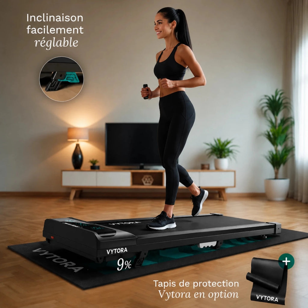 Vytora A100 Tapis de Marche Pliable 1-6 km/h Inclinaison 9% avec Télécommande
