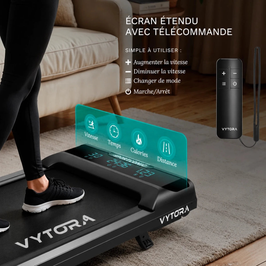 Vytora A100 Tapis de Marche Pliable 1-6 km/h Inclinaison 9% avec Télécommande