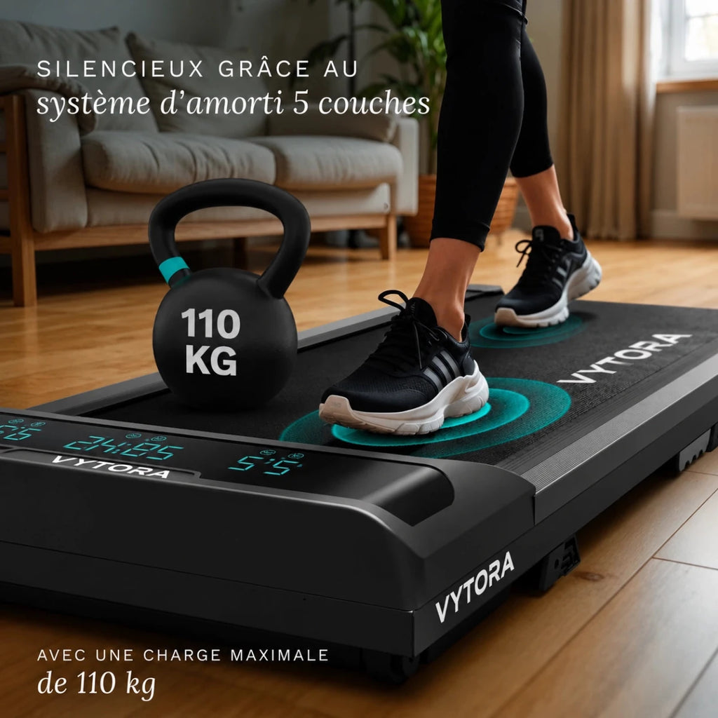 Vytora A100 Tapis de Marche Pliable 1-6 km/h Inclinaison 9% avec Télécommande