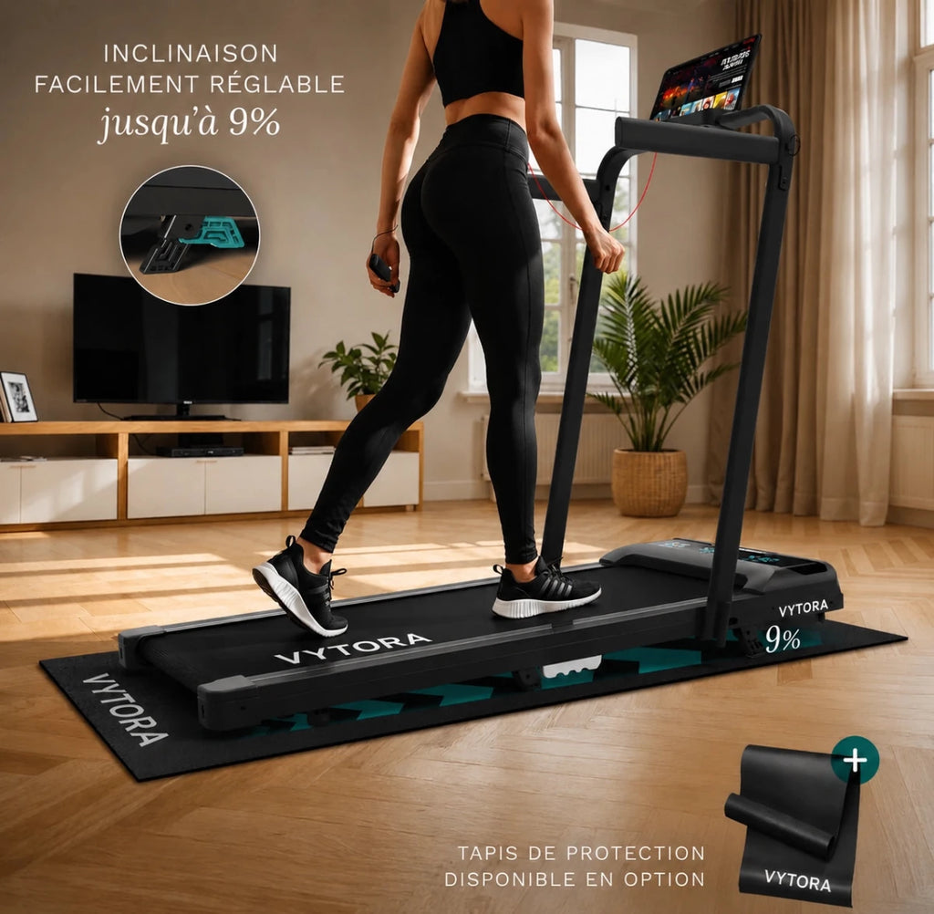 Vytora A100 PRO Tapis de Course Pliable 1-12 km/h Inclinaison 9%