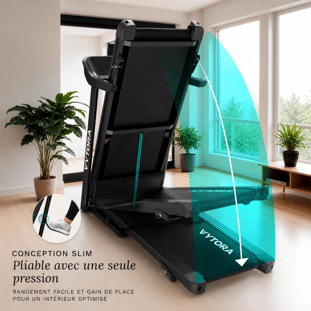 Vytora B155 Tapis de Course Pliable 1-14 km/h 12 Programmes