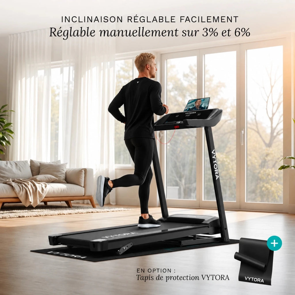 Vytora B155 Tapis de Course Pliable 1-14 km/h 12 Programmes