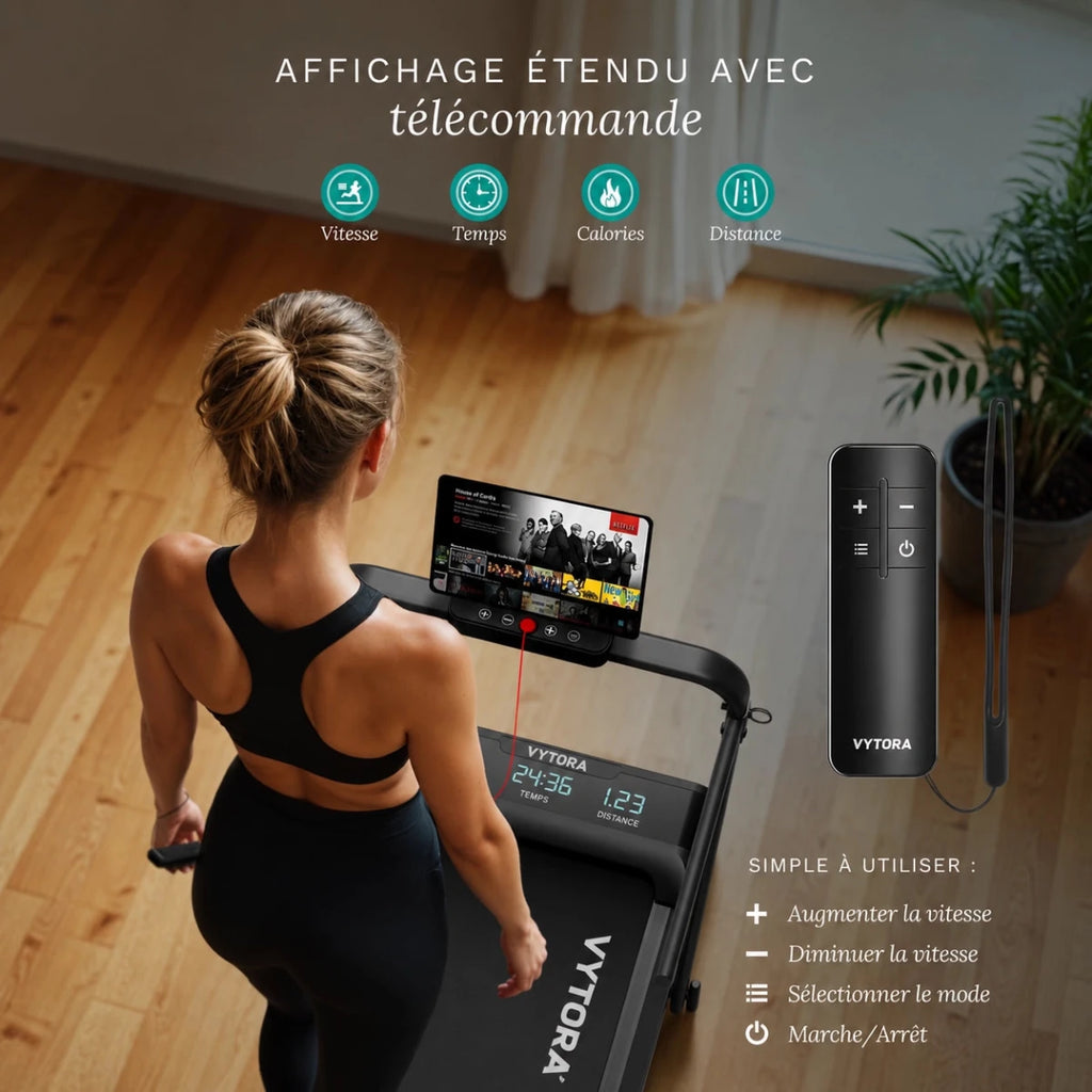 Vytora A100 PRO Tapis de Course Pliable 1-12 km/h Inclinaison 9%